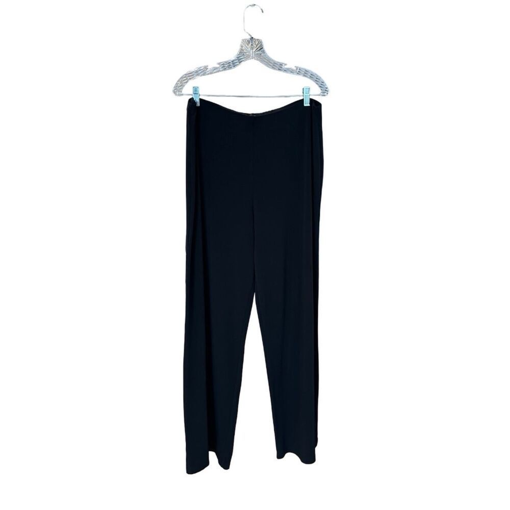 Alfani Women's Wide Leg Pants Pull On Stretch Elastic Waist Black Large